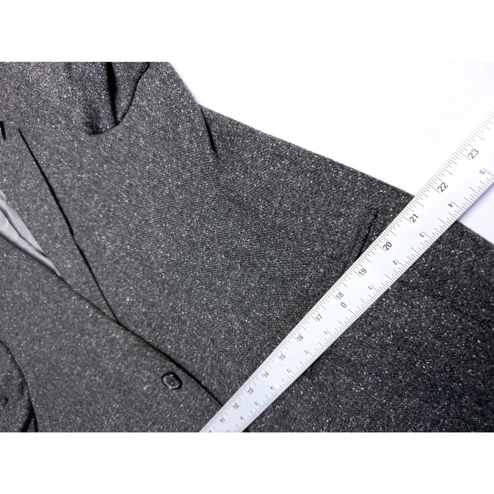 John Bartlett Mens 42R Blazer Charcoal Grey Salt Pepper Two Button Sport Coat